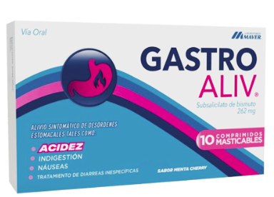 GASTRO ALIV 262MG 10COMP MAVER MENTA CHERRY
