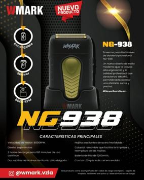 MAQUINA SHAVER WMARK NG-938 BLACK