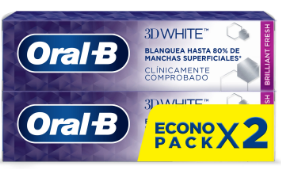 CREMA DENTAL ORAL B 2PACK 200GR 3D-WHITE