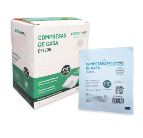 COMPRESA GASA ESTERIL 2X2 X 2PZ X 1UND GROSSMED