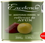 ACEITUNAS EXCELENCIA 300GR RELLENAS D/ATUN
