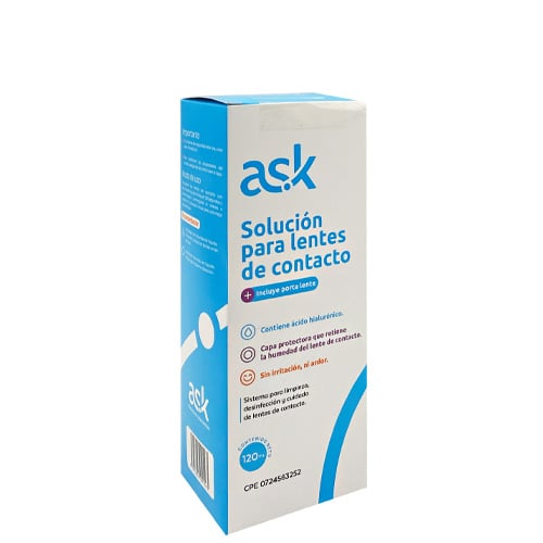 SOL PARA LENTES DE CONTACTO X 120ML CON AC HIA ASK