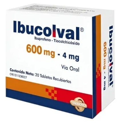 IBUCOLVAL 600MG 4MG 10TAB IBUPROFENO-TIOCOLCHICOSIDO