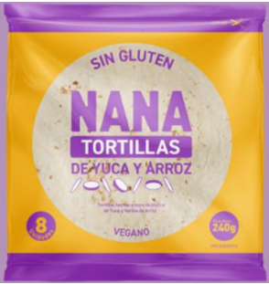 TORTILLAS NANA 8UND YUCA Y ARROZ S/GLUTEN