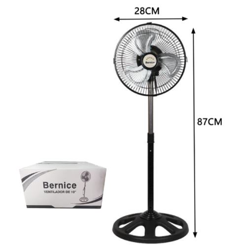 VENTILADOR METAL BERNICE 10" NEGRO