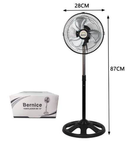 VENTILADOR METAL BERNICE 10" NEGRO