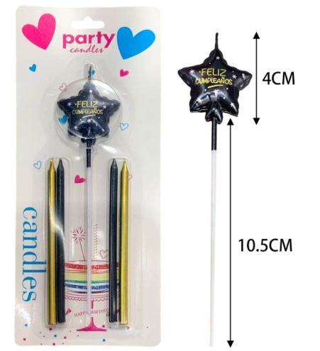 VELAS DE CUMPLEAÑOS 5PZAS