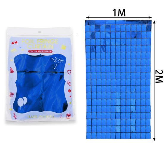 CORTINA DE FIESTA CUADRO GRANDE AZUL