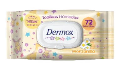 TOALLAS HUMEDAS DERMOX BABY 72UND MANZANILLA