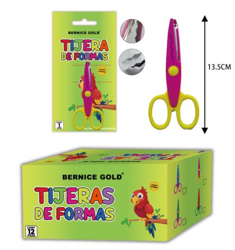 TIJERA DE FORMAS 5" ROSA/AMARILLO
