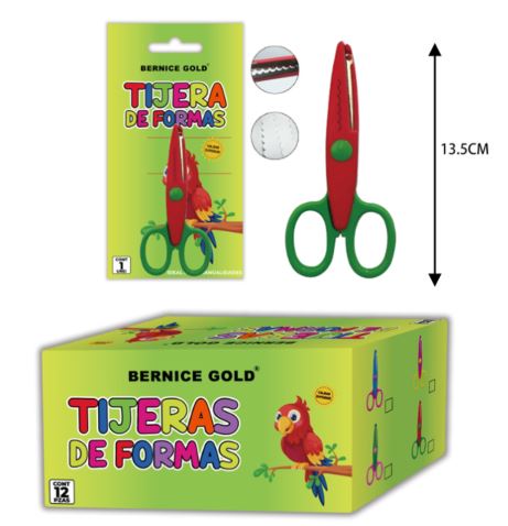 TIJERA DE FORMAS 5" ROJA/VERDE