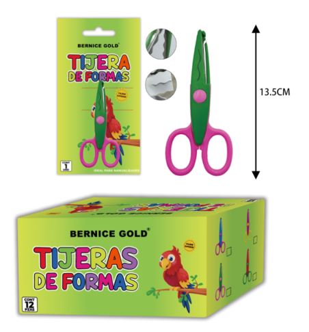 TIJERA DE FORMAS 5" VERDE/ROSA