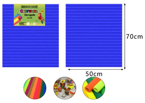 CARTULINA CORRUGADA BERNICE AZUL OSCURO