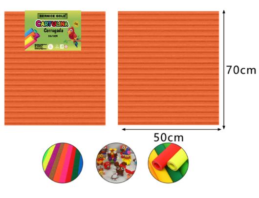 CARTULINA CORRUGADA BERNICE NARANJA