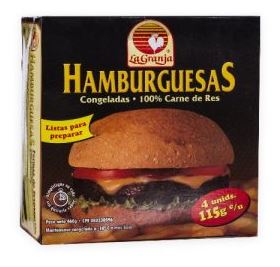 CARNE LA GRANJA RES P/HAMBURGUES 4X115GR