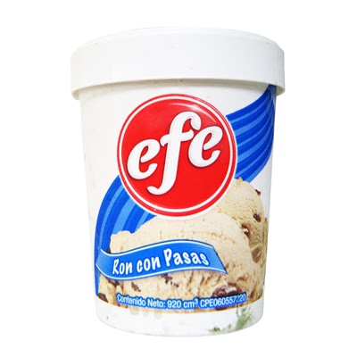 HELADO EFE 920ML RON C/PASAS