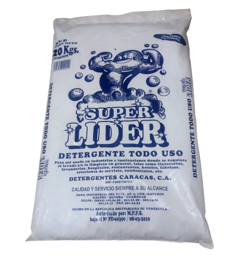 DETERGENTE SUPER LIDER 20KG POLVO