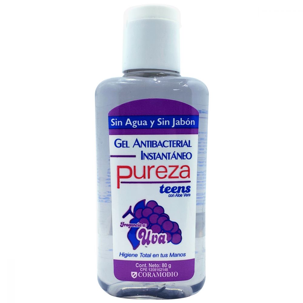 GEL ANTIBACT PUREZA 80GR UVA TEENS