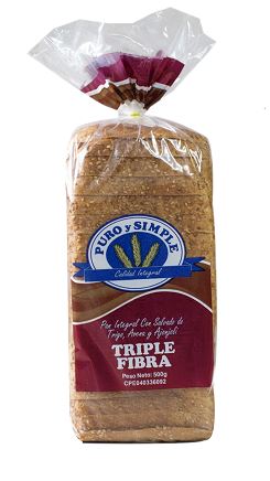PAN SANDWICH PURO Y SIMPLE 500GR TRIPLE FIBRA