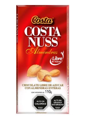 CHOCOLATE COSTA NUSS 110GR ALMENDRA S A