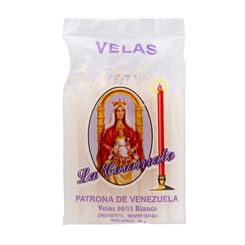 VELAS LA COROMOTO EMPAQUE 50X15 