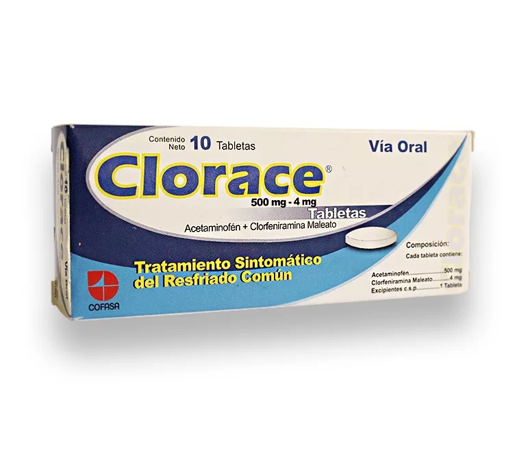CLORACE 500MG 4MG X 10TAB ACETAM CLOFER COFASA