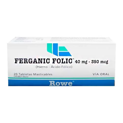 FERGANIC FOLIC 40MG/350MCG X 20TAB ROWE