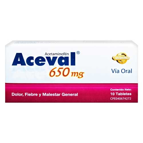 ACEVAL 650MG X 10TAB VALMORCA