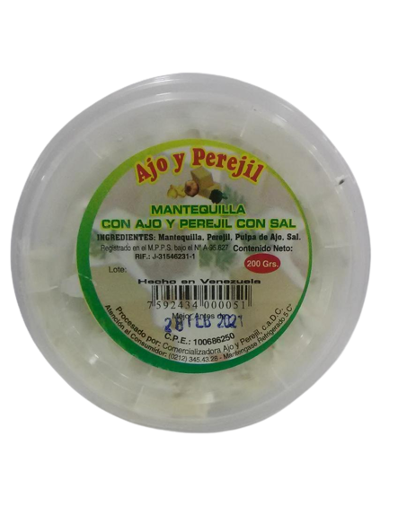 MANTEQUILLA AJO Y PEREJIL 200GR SAL