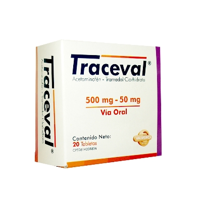 TRACEVAL 500MG 50MG X 20TAB VALMORCA