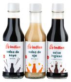 COMBO SALSAS INDIAN 150ML AJO SOYA INGLESA