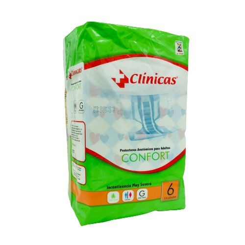 PAÑALES CLINICAS CONFORT TALLA G P/ADUL