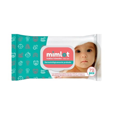 TOALLAS HUMEDAS MIMLOT 72UND ALOE VERA