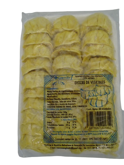 GYOZAS DE VEGETALES GLENDYR 30 UNID