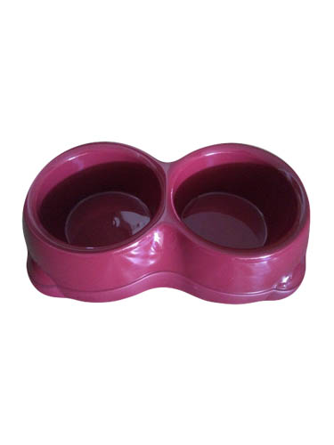 COMEDERO P/MASCOTA RUBBER DOBLE MANGENTA