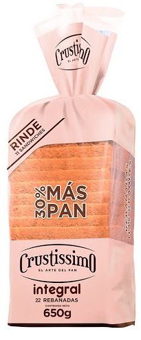 PAN SANDWICH CRUSTISSIMO 650GR INTEGRAL AF