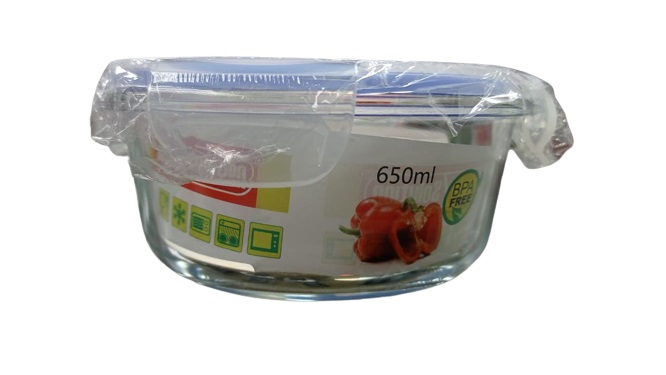 CONTENEDOR D/VIDRIO SL RED C/TAPA650ML