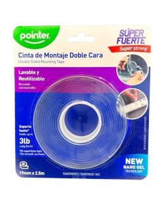 CINTA DOBLE CARA 19MM X 1,5MT POINTER