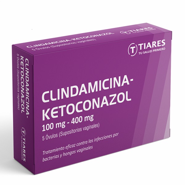 CLINDAMICINA + KETOCONAZOL 100MG 400MG X 5 OVULOS TIARES