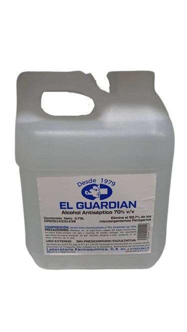 ALCOHOL EL GUARDIAN 3.790LTR 70% ANTISEP