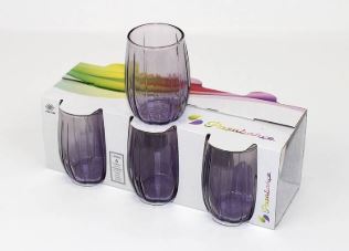 SET VASOS PASAHBASE LINKA 6 PZAS. MORADO