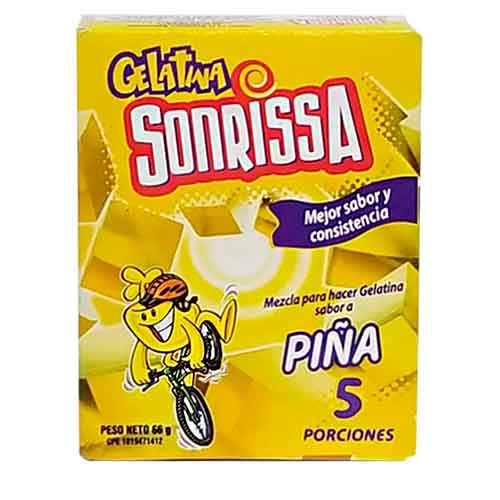 GELATINA SONRISSA 66GR PIÑA