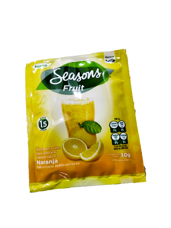 BEBIDA EN POLVO SEASONS 30GRS NARANJA
