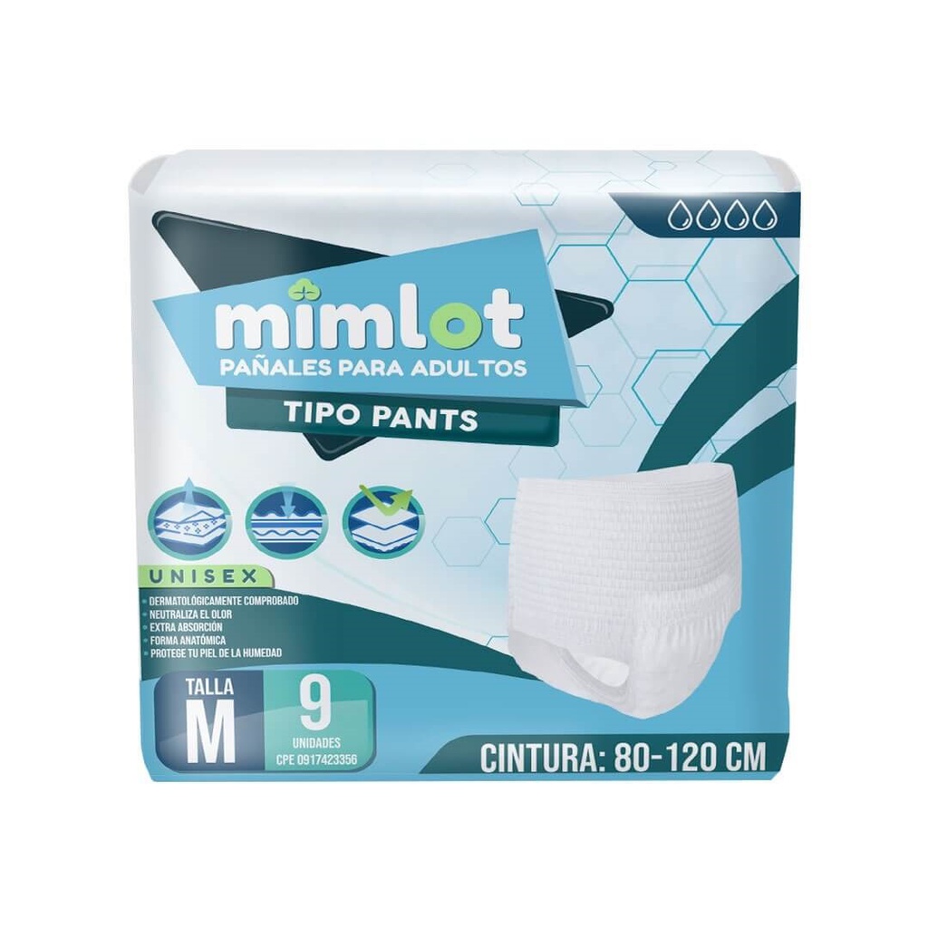 PAÑALES MIMLOT M 9UND PANTS ADULTOS