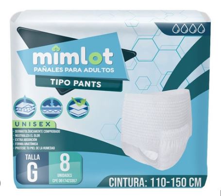 PAÑALES MIMLOT G 8UND PANTS ADULTOS