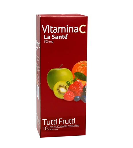 VITAMINA C 500MG X 10TAB TUTTI FRUTTI BLIST LA SANTE***