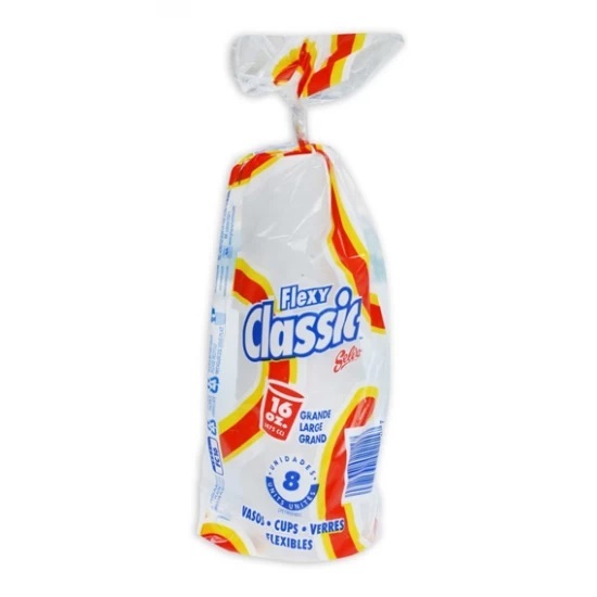 VASOS FLEXY SELVA CLASSICO 16OZ. X8