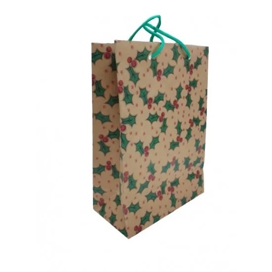 BOLSAS KRAFT NAVIDAD MEDIANA 26X32CM